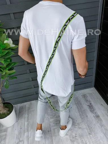 Tricou barbati alb PREMIUM slim fit ZR B1135 O3-3.1